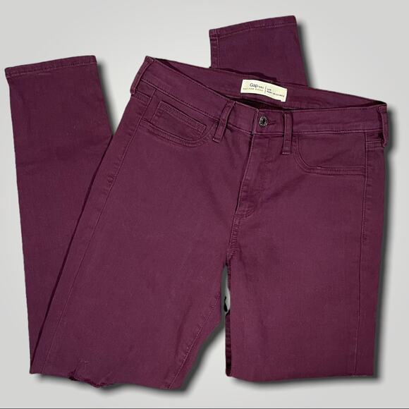 GAP Denim - GAP EASY Y2K SKINNY LEGGINGS MAROON WINE DENIM JEANS - 28R